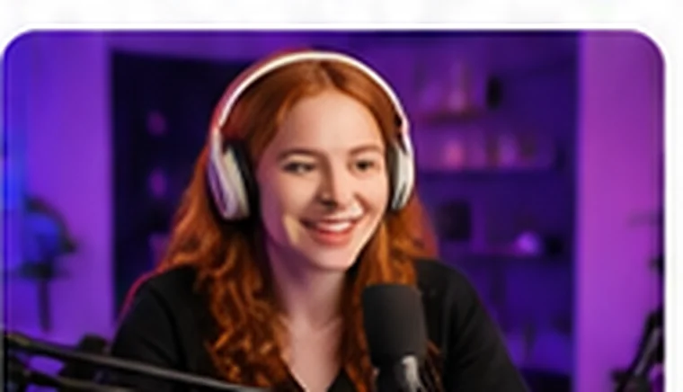 Creator und Streamer an einem Mikrofon im Studio